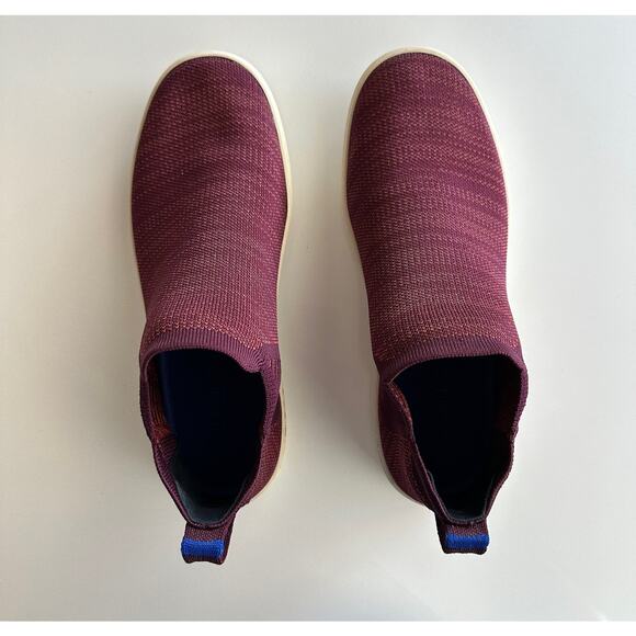 Rothy's Chelsea Recycled Washable Slip On Comfort Ankle Boot Plum Melange wmn 9 - Picture 3 of 9